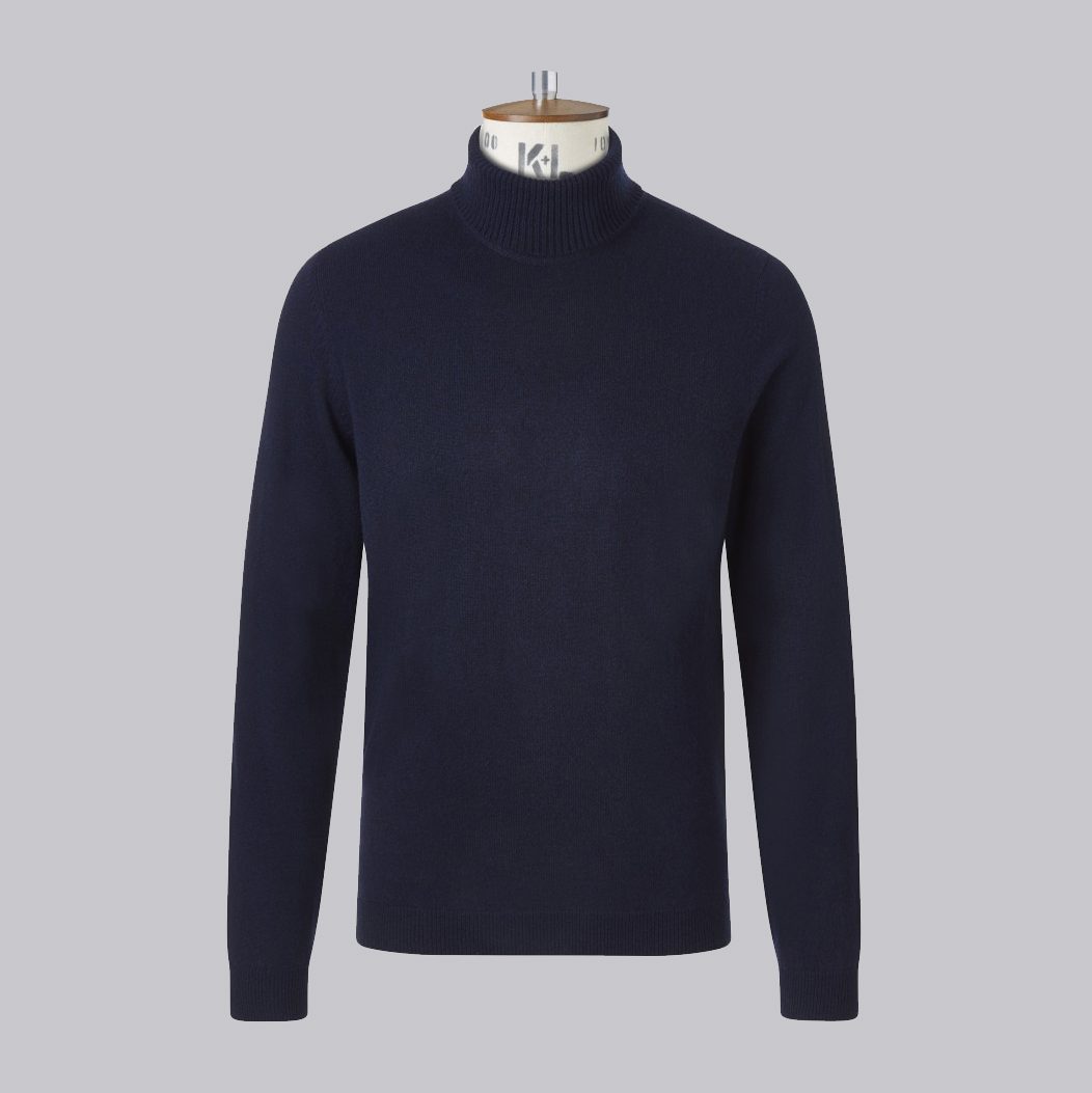 Navy Chunky Roll Neck