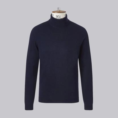 Navy Chunky Roll Neck