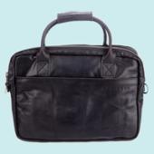RUBIROSA Mahana Wenge Briefcase in Leather