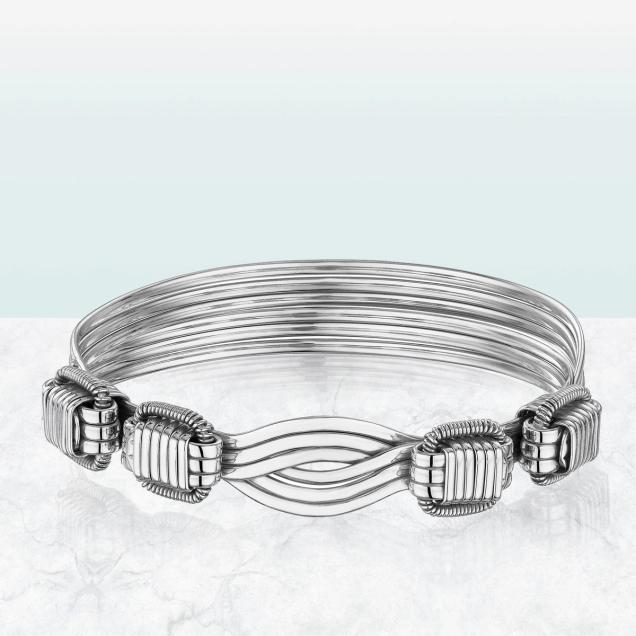 Elephant Hair Silver Bangle
