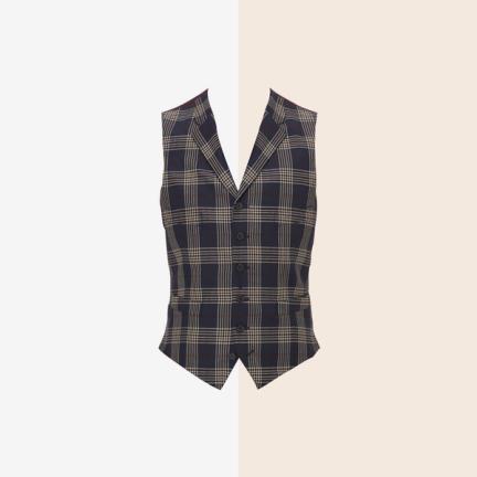 Prince Large Check Single-Breasted Waistcoat by New & Lingwood
