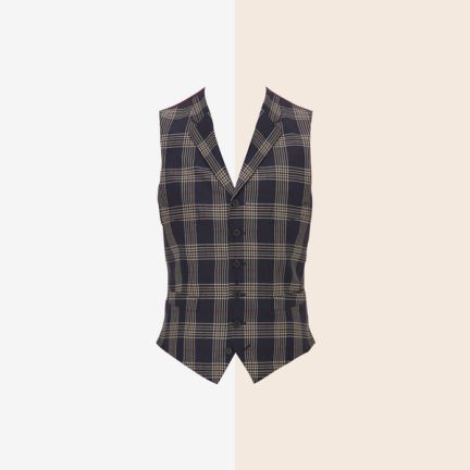 Prince Large Check Single-Breasted Waistcoat by New & Lingwood