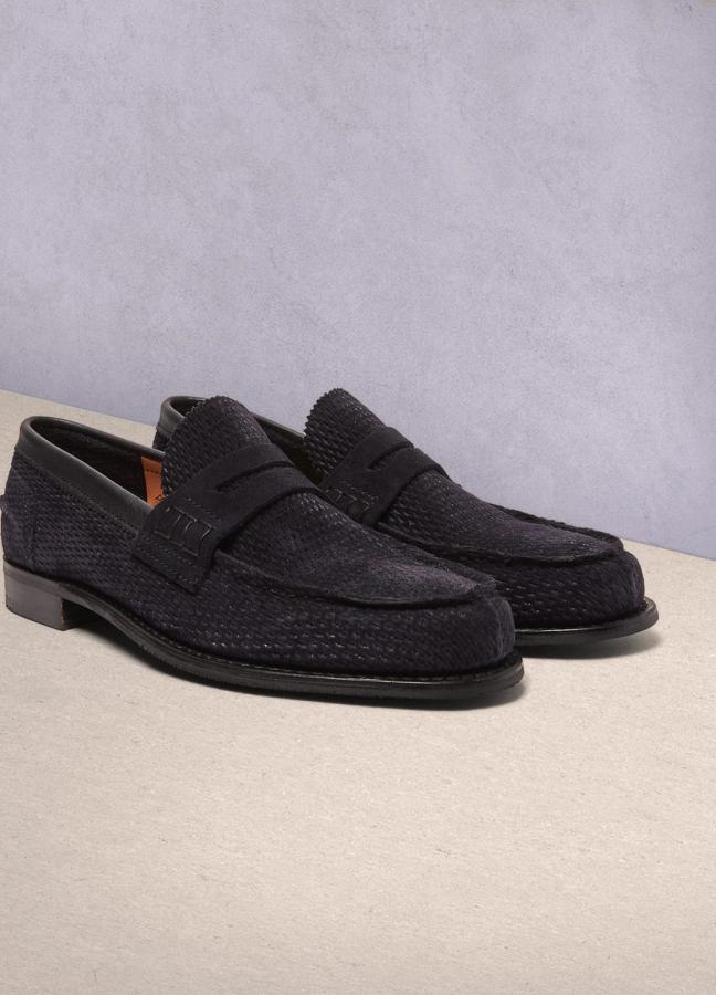 Cheany Dover D Perforated Suede Penny Loafers