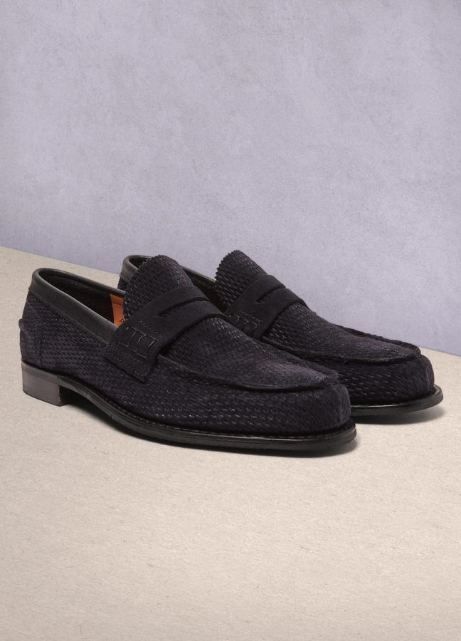Cheany Dover D Perforated Suede Penny Loafers