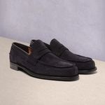 Cheany Dover D Perforated Suede Penny Loafers