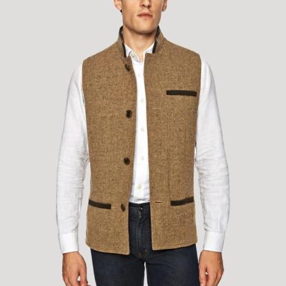 Darzi Deep Camel Wool Gilet