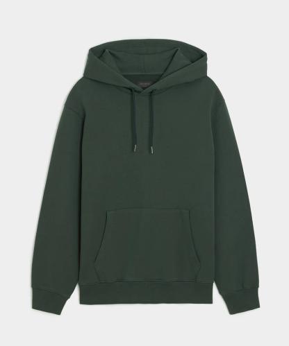 Sudadera portuguesa de rizo con capucha y cuello abierto
