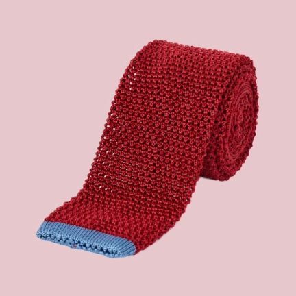 Red Silk Knitted Tie