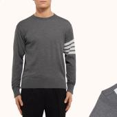 Thom Brown Striped Merino Wool Sweater