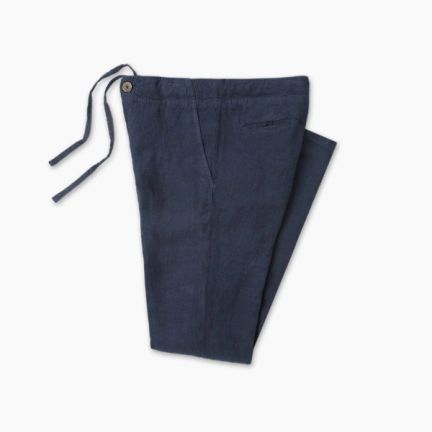 Lipari Navy Linen Trousers
