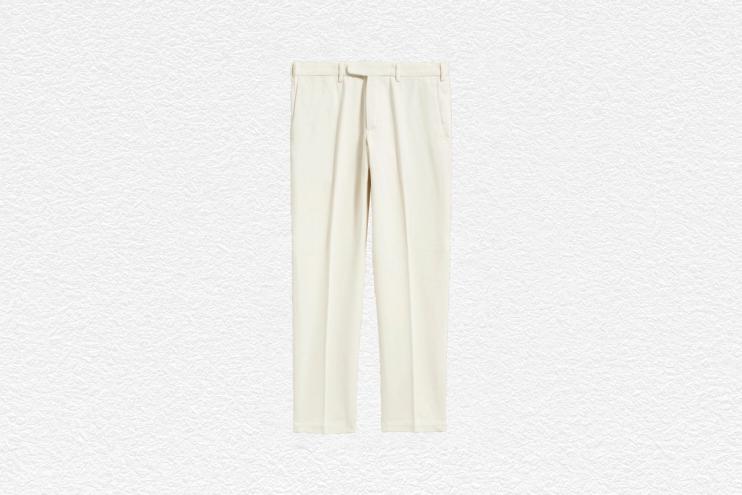 Pantaloni chino in twill di cotone senza pinces