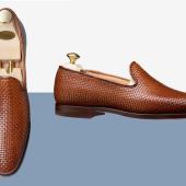 Kensington loafer in Tan Woven Calf