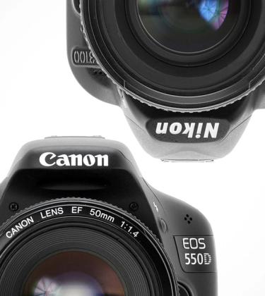 Nikon D3100 and Canon 550D