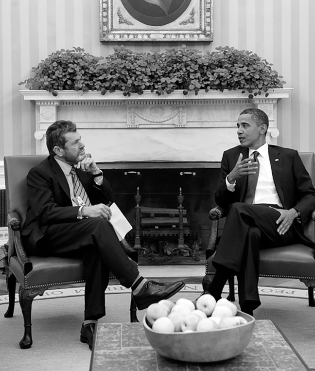 Jann Wenner, with Barack Obama in the Oval Office, 2010