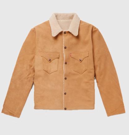 Levi's Shearling-Lined Suede Trucker Jacket