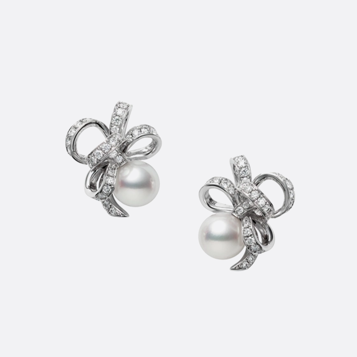 Mikimoto Jeux de Rubans Earrings in 18K White Gold