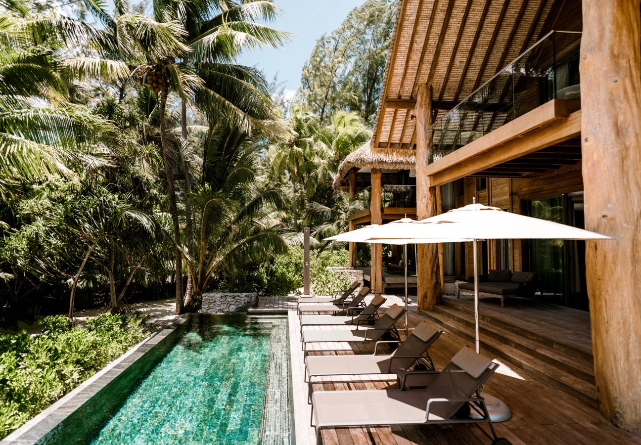 Private pool and terrace at The Brando