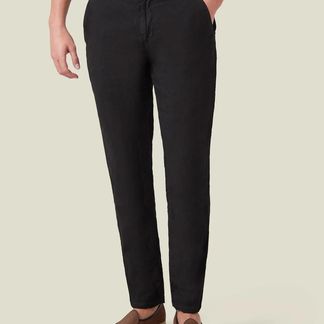 Black Lipari linen trousers
