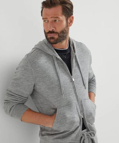 Sudadera con capucha de cachemir y seda