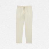 Off-White Linen Drawstring Trousers