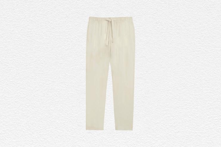 Off-White Linen Drawstring Trousers