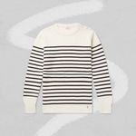 Amor Lux Molene Slim-Fit Button-Embellished Striped Wool Sweater