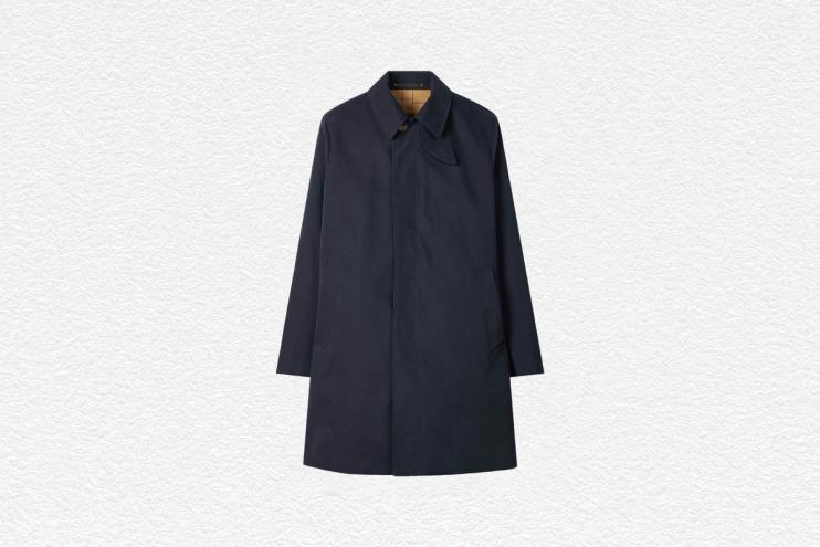 Navy Double-Face Cotton-Nylon Mac