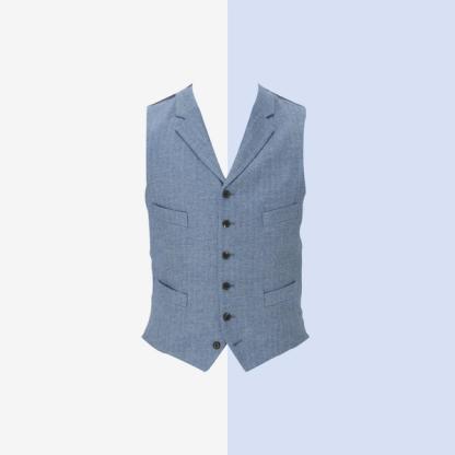 Bramall Herringbone Single-Breasted Waistcoat by New & Lingwood