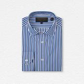 New & Lingwood Blue Bengal Stripe Tailored Fit Shirt
