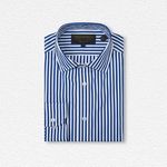 New & Lingwood Blue Bengal Stripe Tailored Fit Shirt