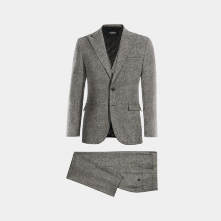 Hockerty Grey Tweed Three Piece Suit
