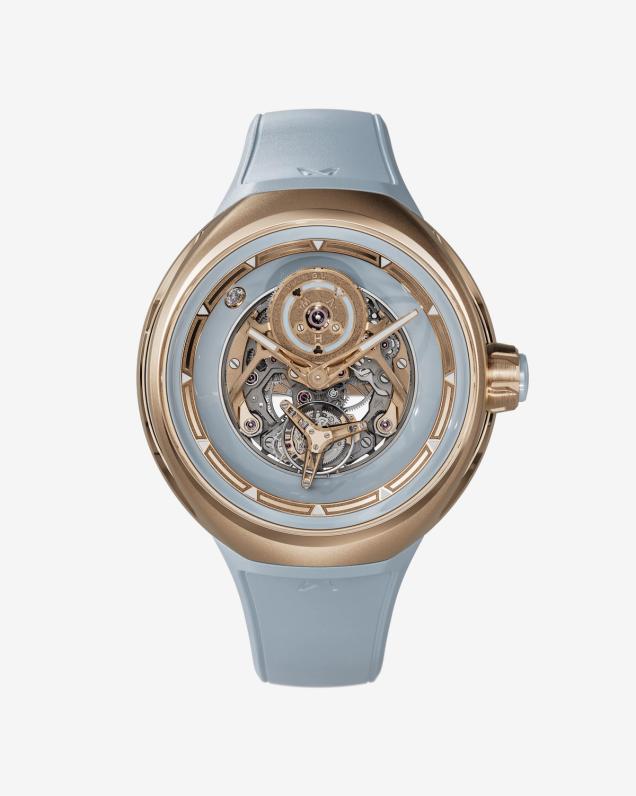  Orb in Blue Ceramic Rose Gold