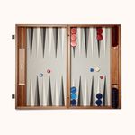 Linley Walnut Wood and Leather Backgammon Set
