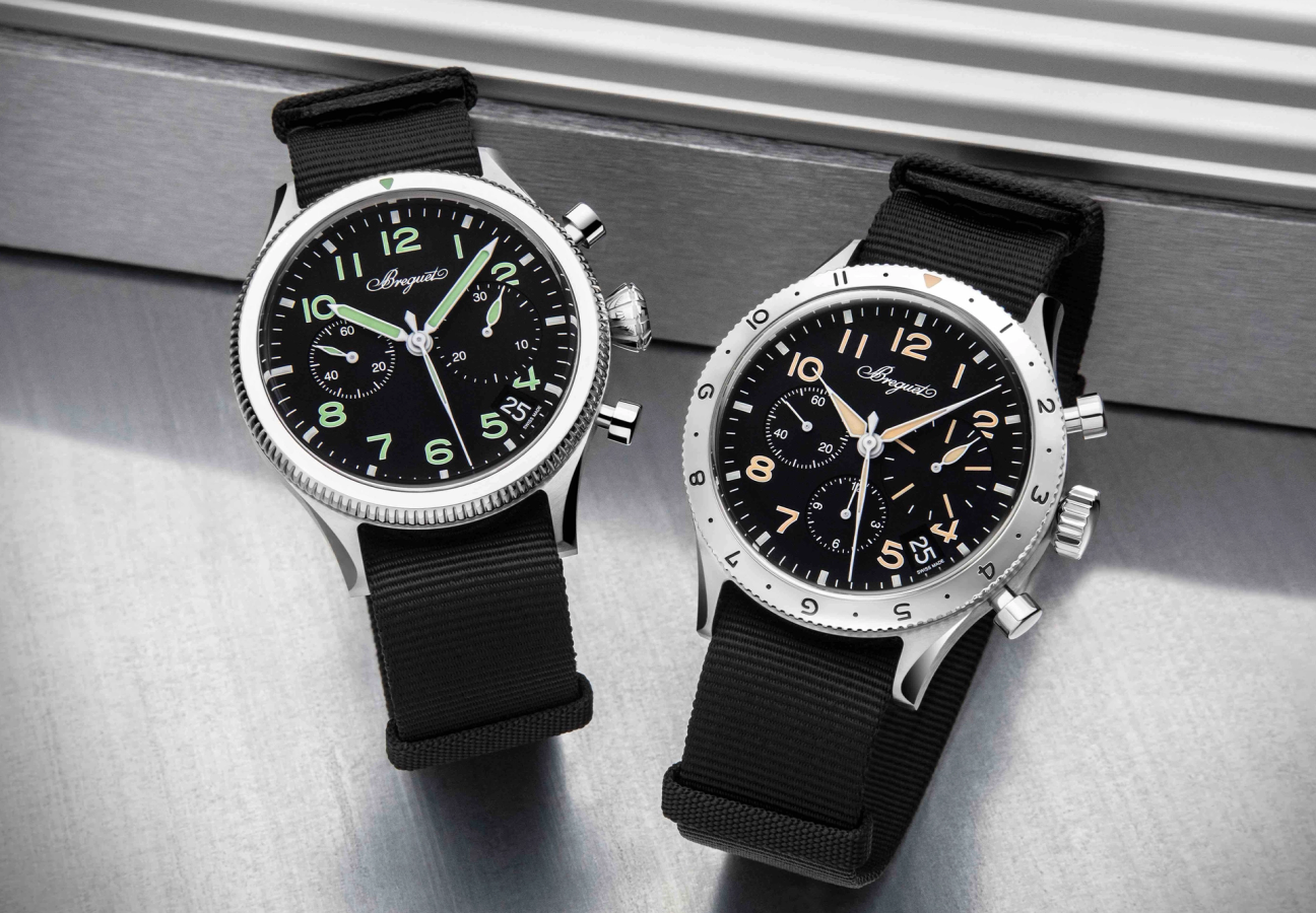 A Breguet Type 20 Chronographe 2057 and Type XX Chronographe 2067 with NATO straps