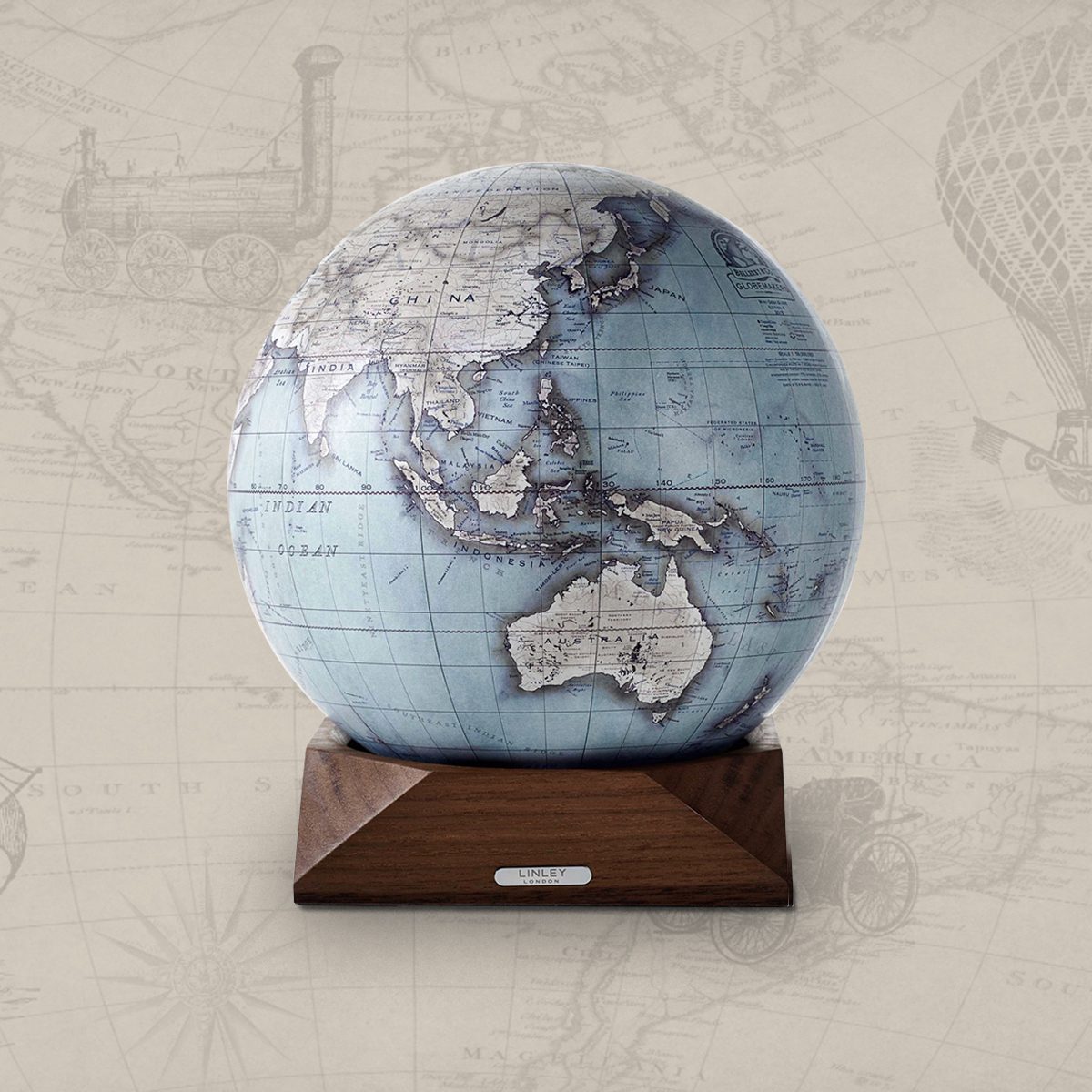 Linley Blue Mini Desk Globe