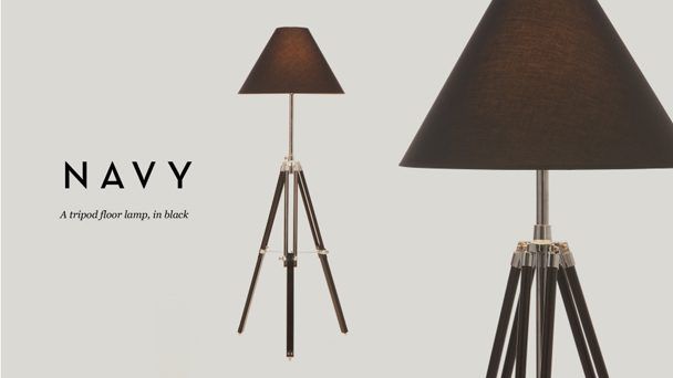 Bachelor Pad – NAVY Tripod Floor Lamp