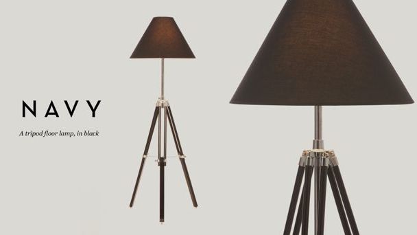 Bachelor Pad – NAVY Tripod Floor Lamp