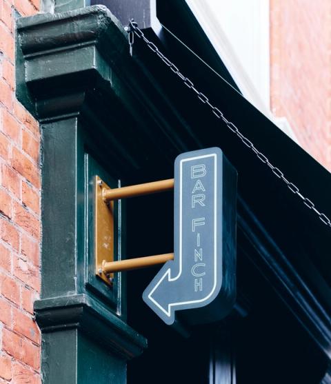 Bar Finch sign on Cork Street