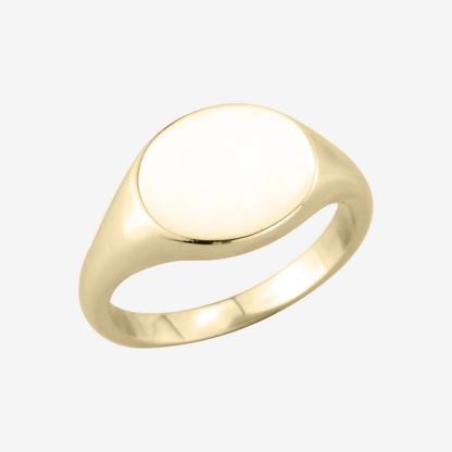 Rebus Landscape Oval Signet Ring