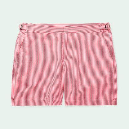 Orlebar Brown Bulldog Mid-Length Striped Seersucker Swim Shorts