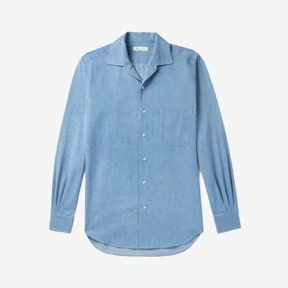 Loro Piana Camp-Collar Denim Shirt