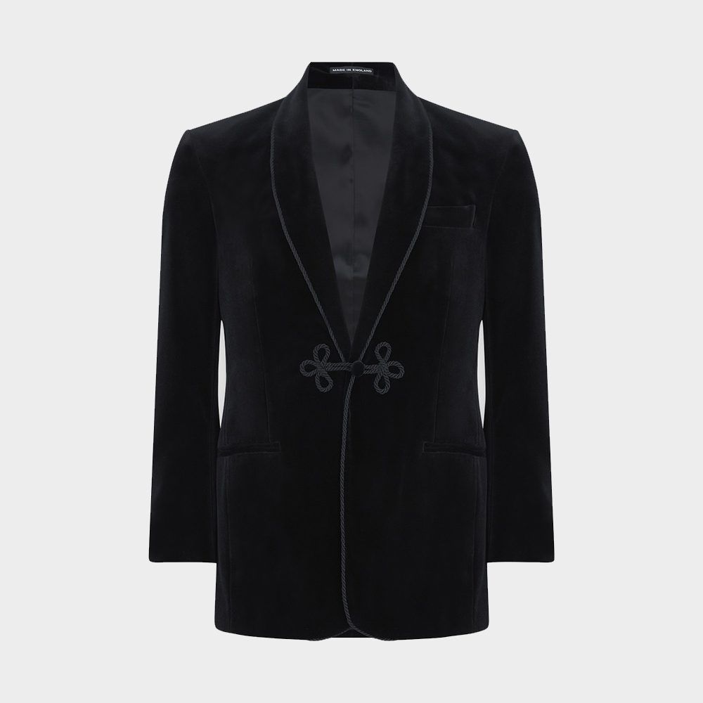 Turnbull & Asser Black Velvet Smoking Jacket