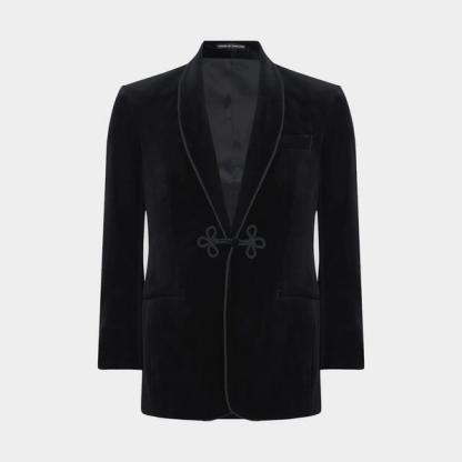 Turnbull & Asser Black Velvet Smoking Jacket