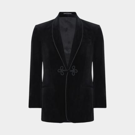 Turnbull & Asser Black Velvet Smoking Jacket