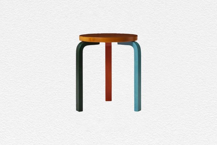 Artek - Aalto Four Colour-Stained Stool 60