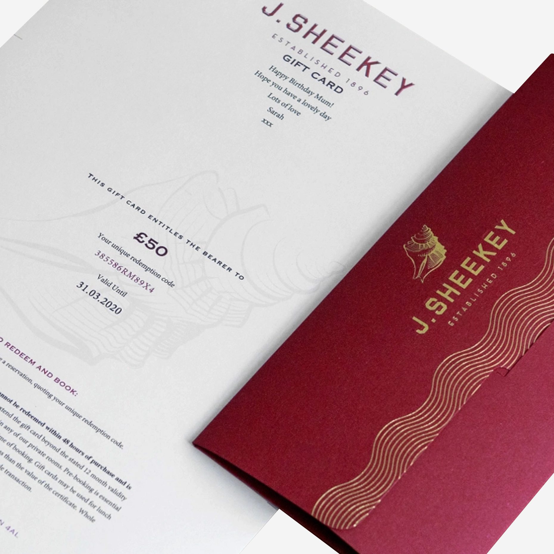 J Sheekey Restaurant Gift Voucher
