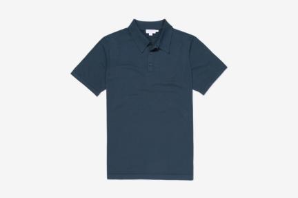 Sea Island Cotton Knit Polo Shirt in Samphire
