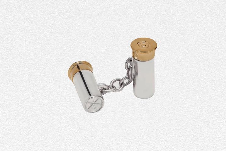 Botões de punho em prata Double Cartridge