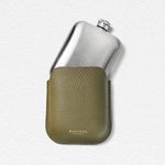 Aspinal of London 5oz Hip Flask with Leather Pouch