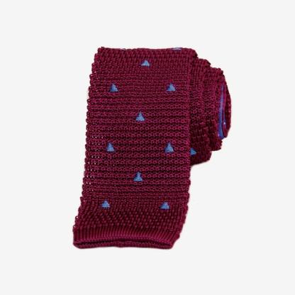 40 Colori Embroidered Triangles Silk Knitted Tie